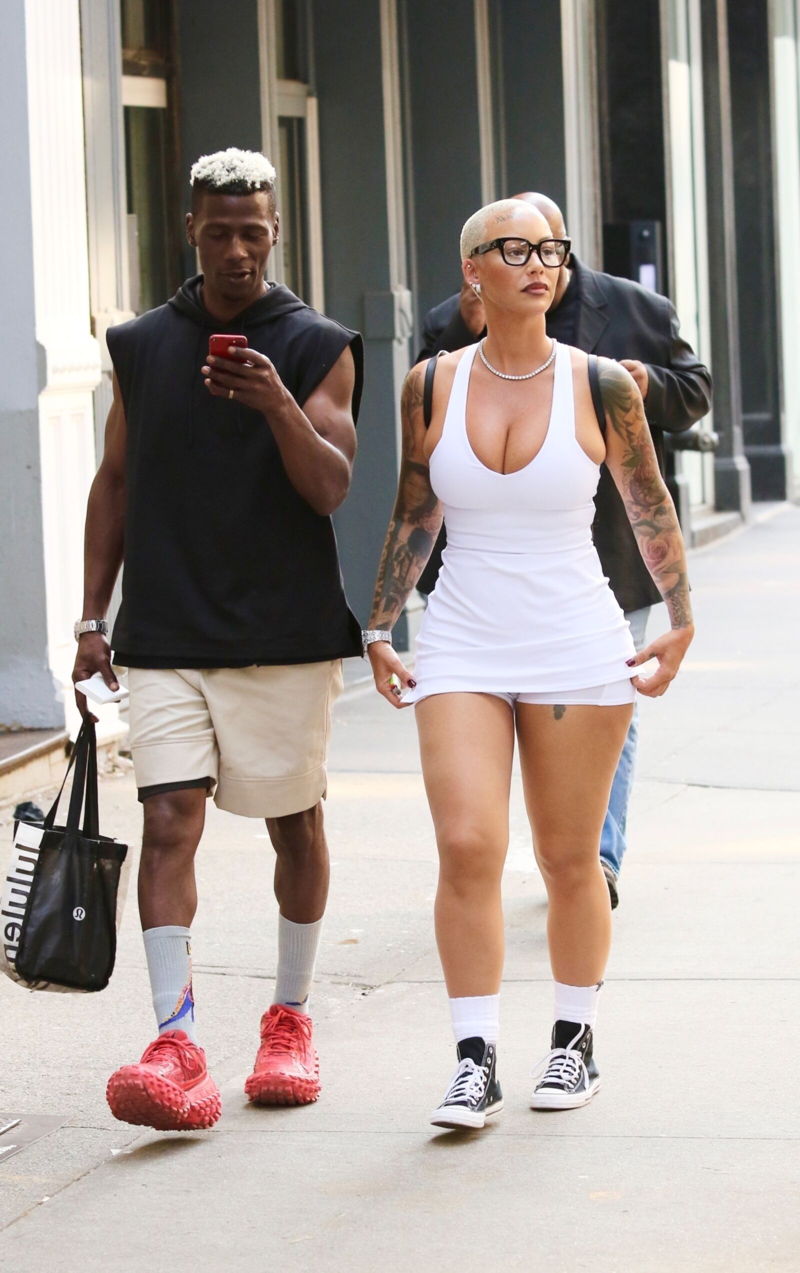 Amber Rose big cleavage in Manhattan 08/16/2024