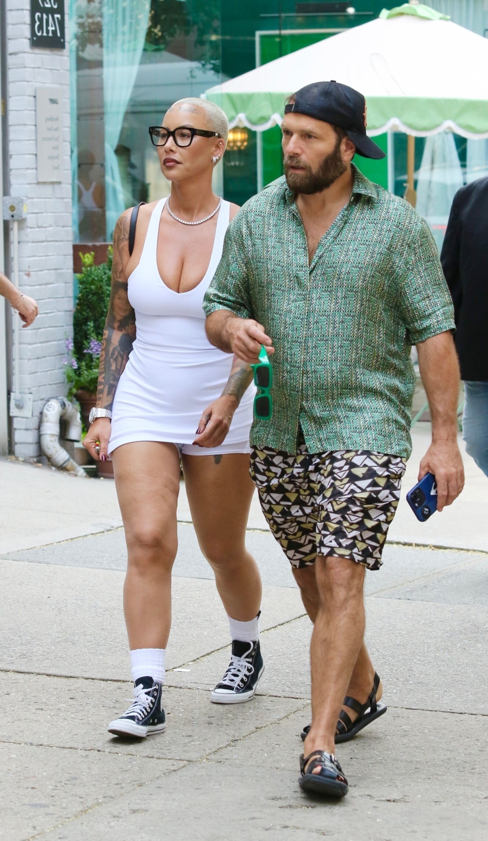 Amber Rose big cleavage in Manhattan 08/16/2024