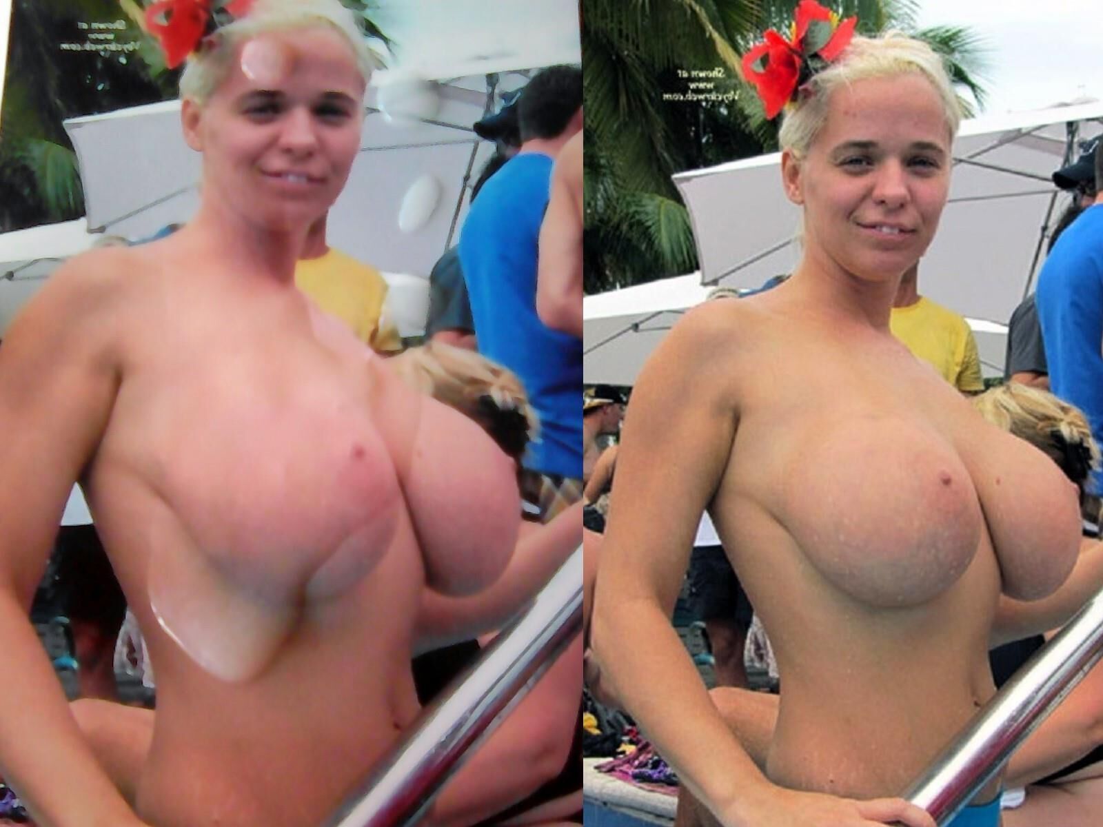 nudist big boobs blonde short hair tribute