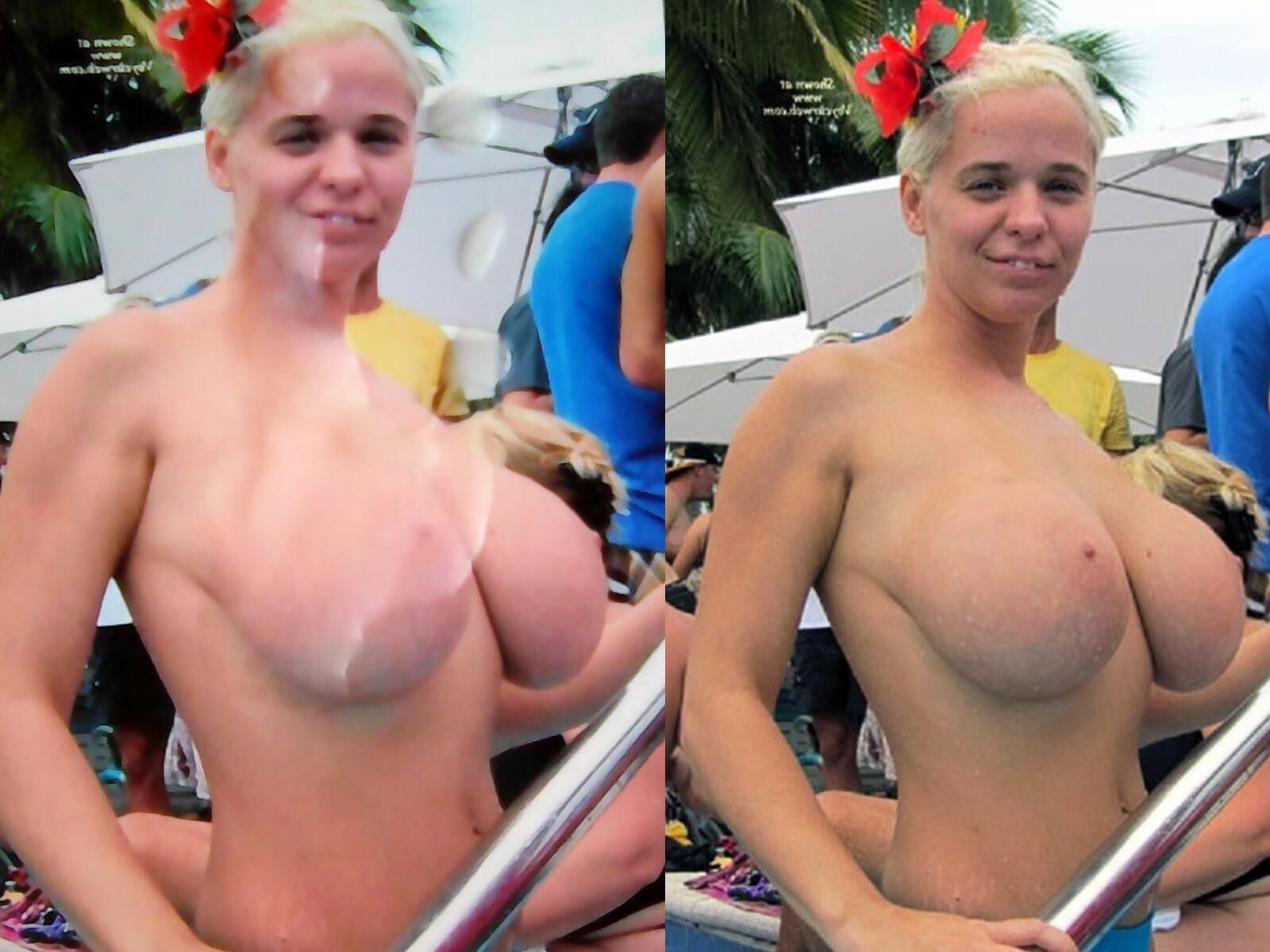 nudist big boobs blonde short hair tribute