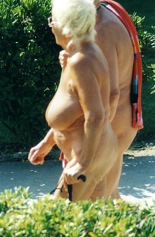 Dusty Old Pics of a Nudist Granny with HUGE TITS!