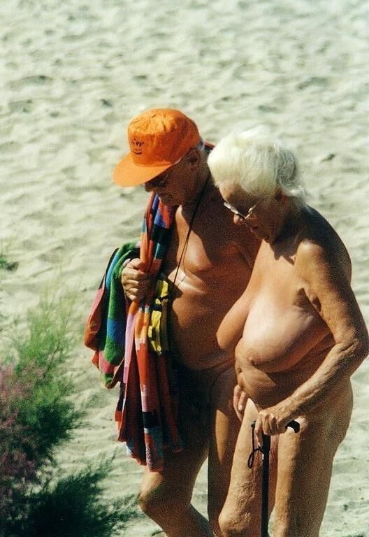 Dusty Old Pics of a Nudist Granny with HUGE TITS!