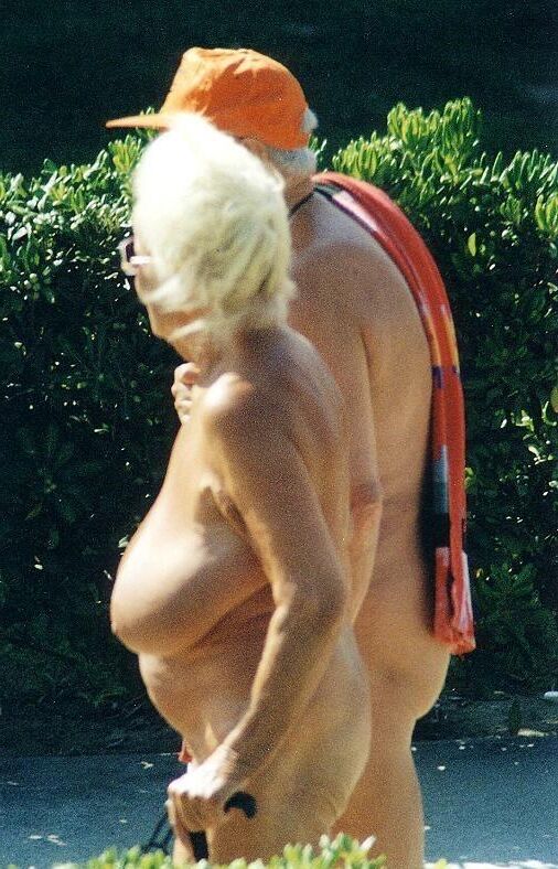 Dusty Old Pics of a Nudist Granny with HUGE TITS!