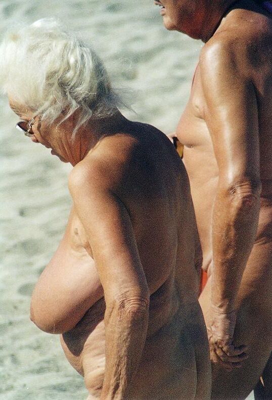 Dusty Old Pics of a Nudist Granny with HUGE TITS!