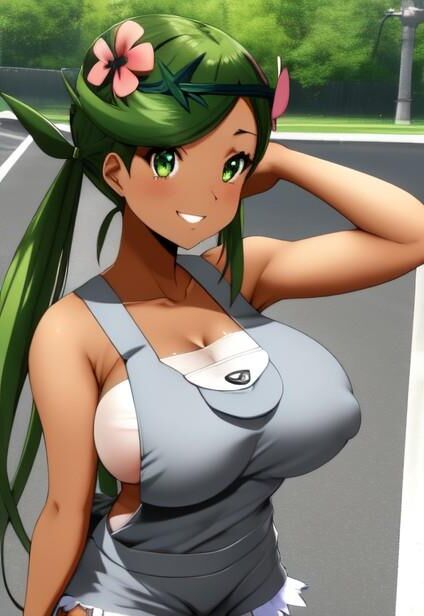 マロウ巨乳ポケモントレーナーサンムーンAI生成