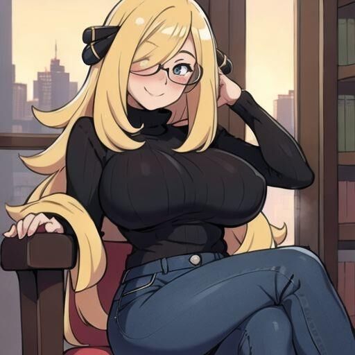 Cynthia, vollbusiger Pokémon-Champion, von der KI generiert