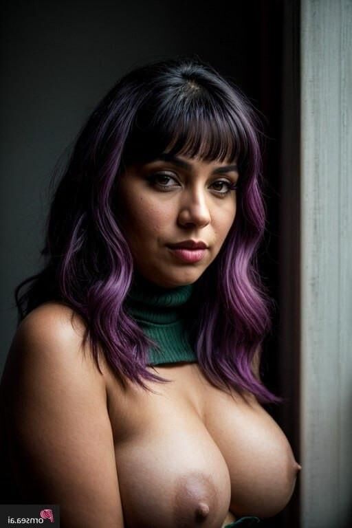 BBW Nena de pelo morado