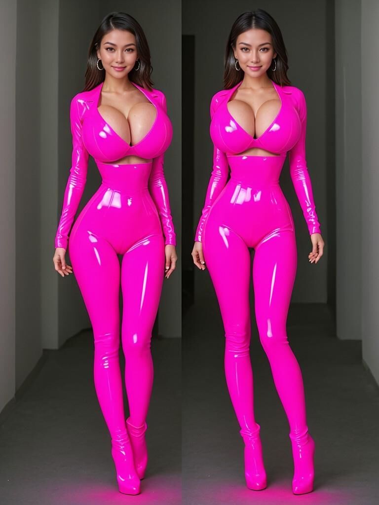 Vollbusige asiatische Latex 1