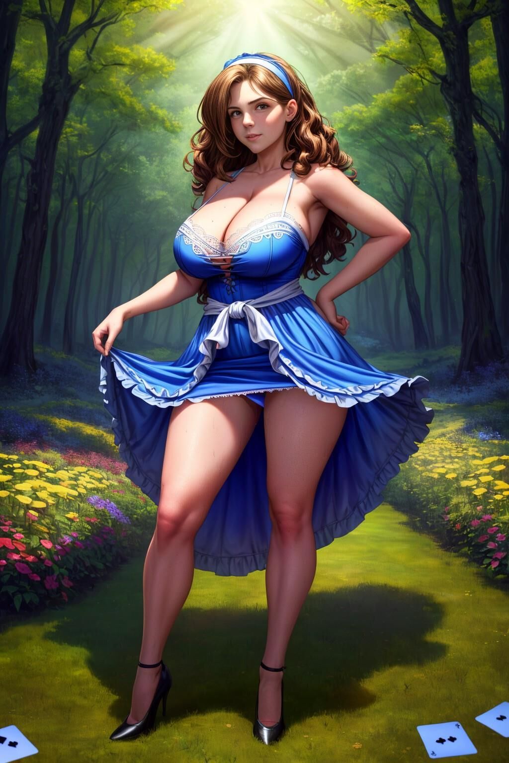 AI / Alicia en el país de las maravillas (tetas grandes / 3D / cómics)