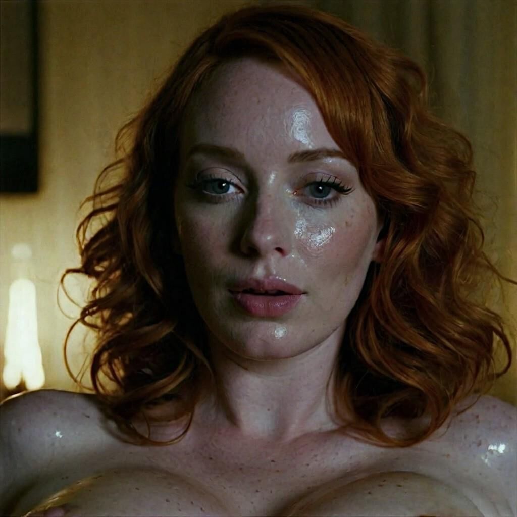 Christina Hendricks Unordentliches Sperma auf den Titten