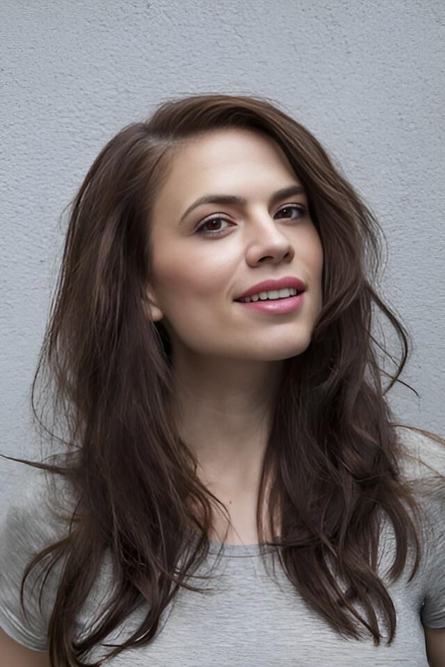 Hayley Atwell Camisa Gris