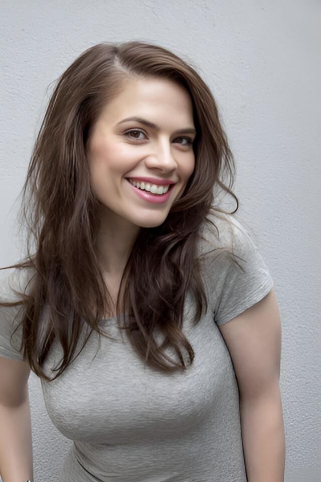 Hayley Atwell Graues Hemd