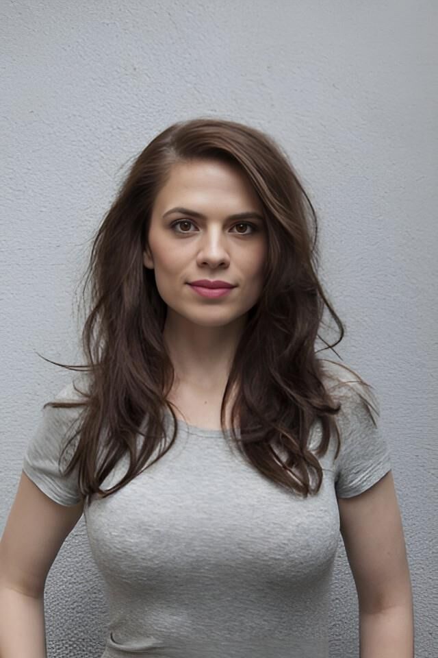 Hayley Atwell Camisa Gris