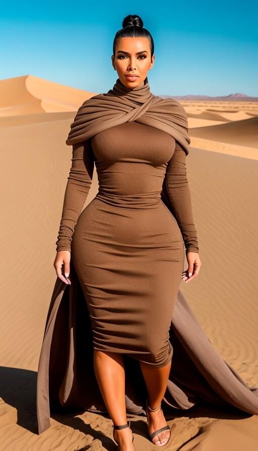 Kim Kardashian Dünencharakter KI