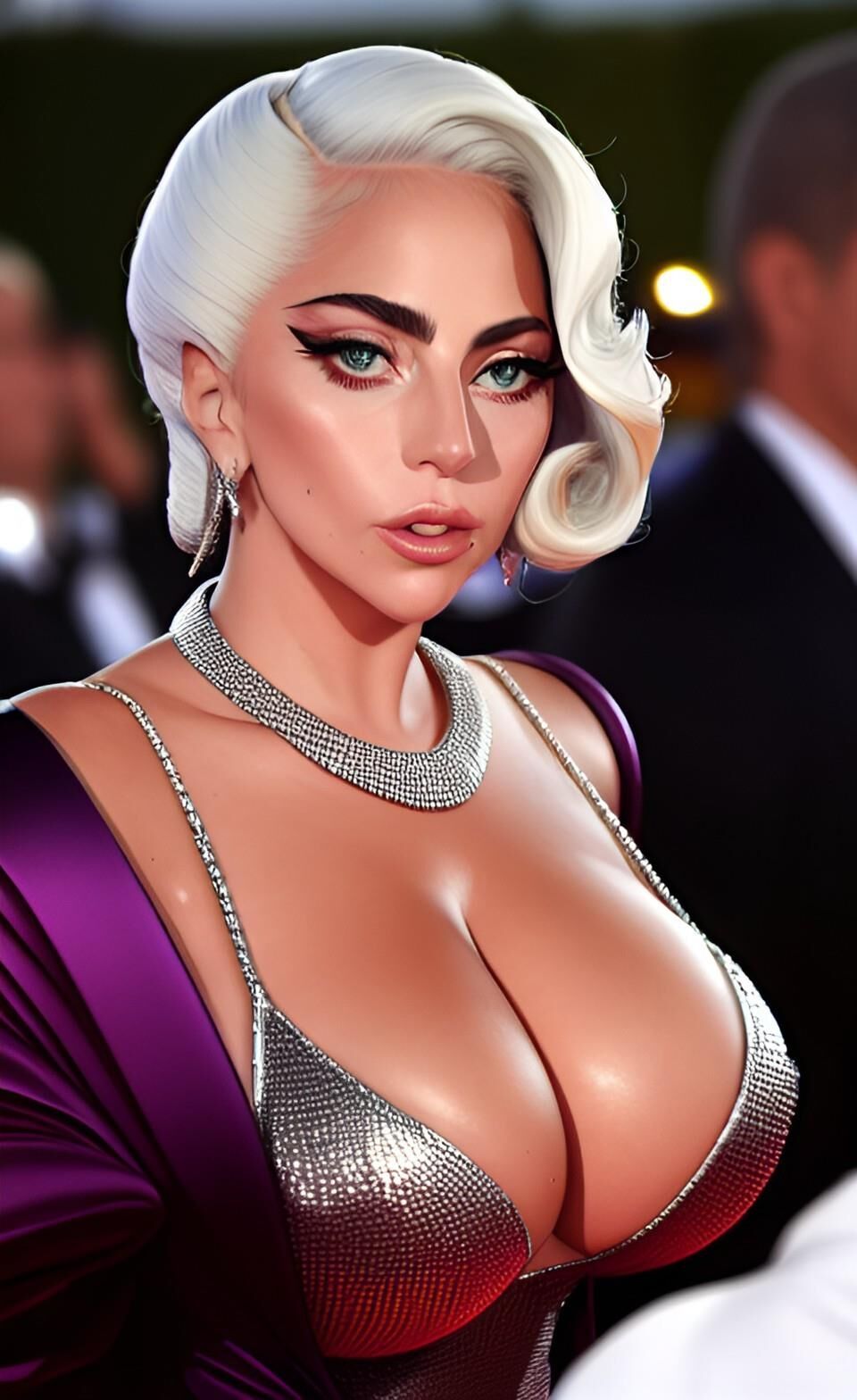 AI Lady Gaga aux seins énormes