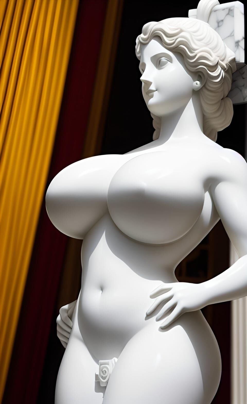 Estatuas de IA con enormes tetas enormes