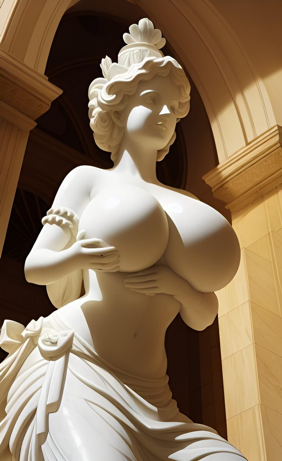 Estatuas de IA con enormes tetas enormes