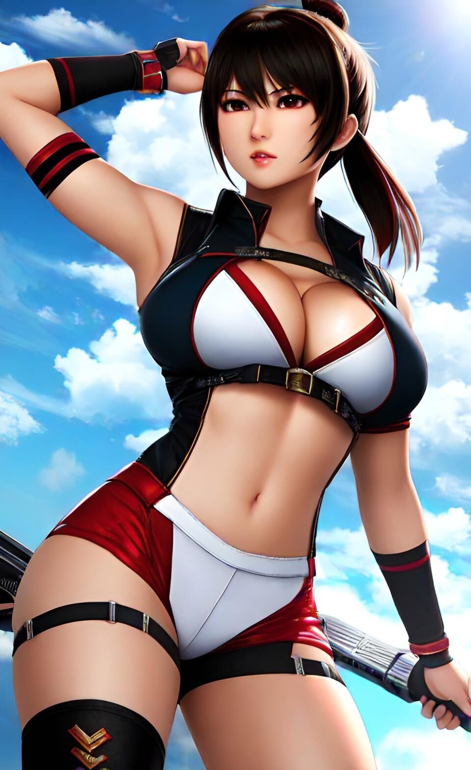 AI ビデオ ゲーム ファイターの巨乳