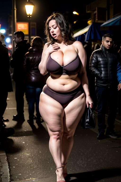 big tits drunk on the street after close