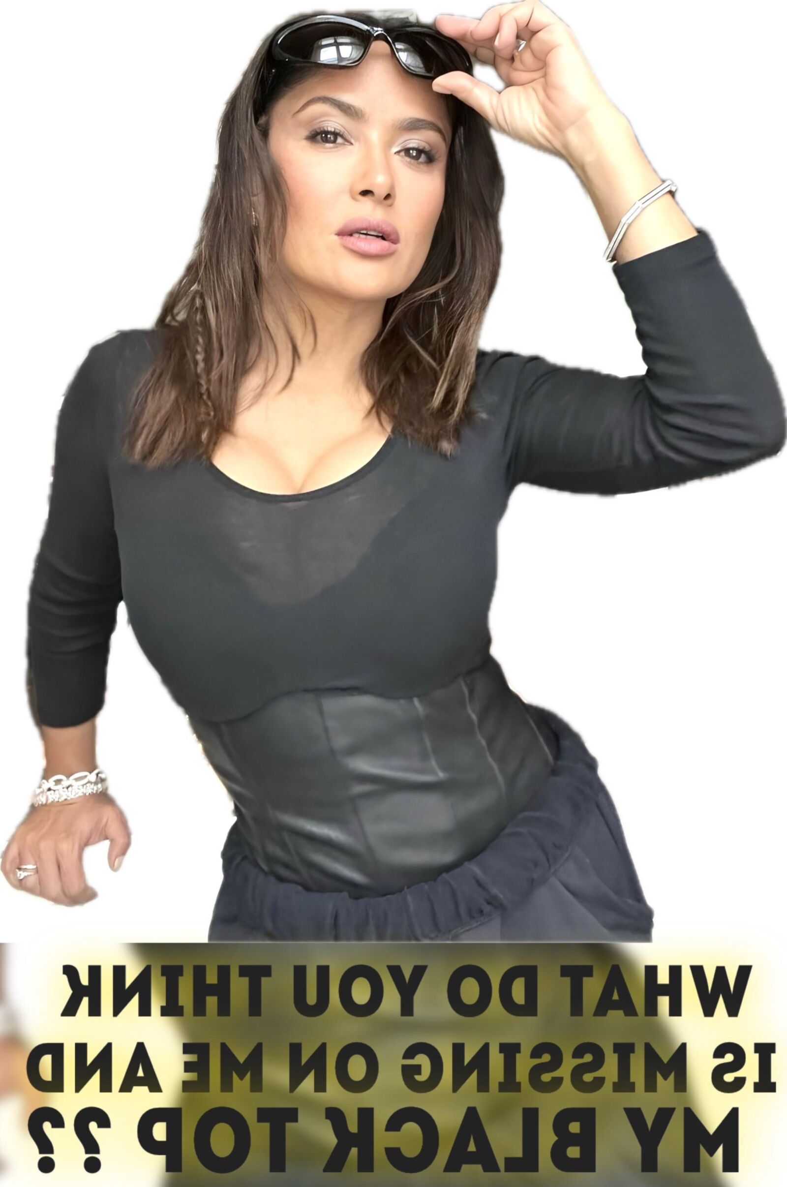 Diosa MILF tetona Salma Hayek, material de primera cogida de tetas