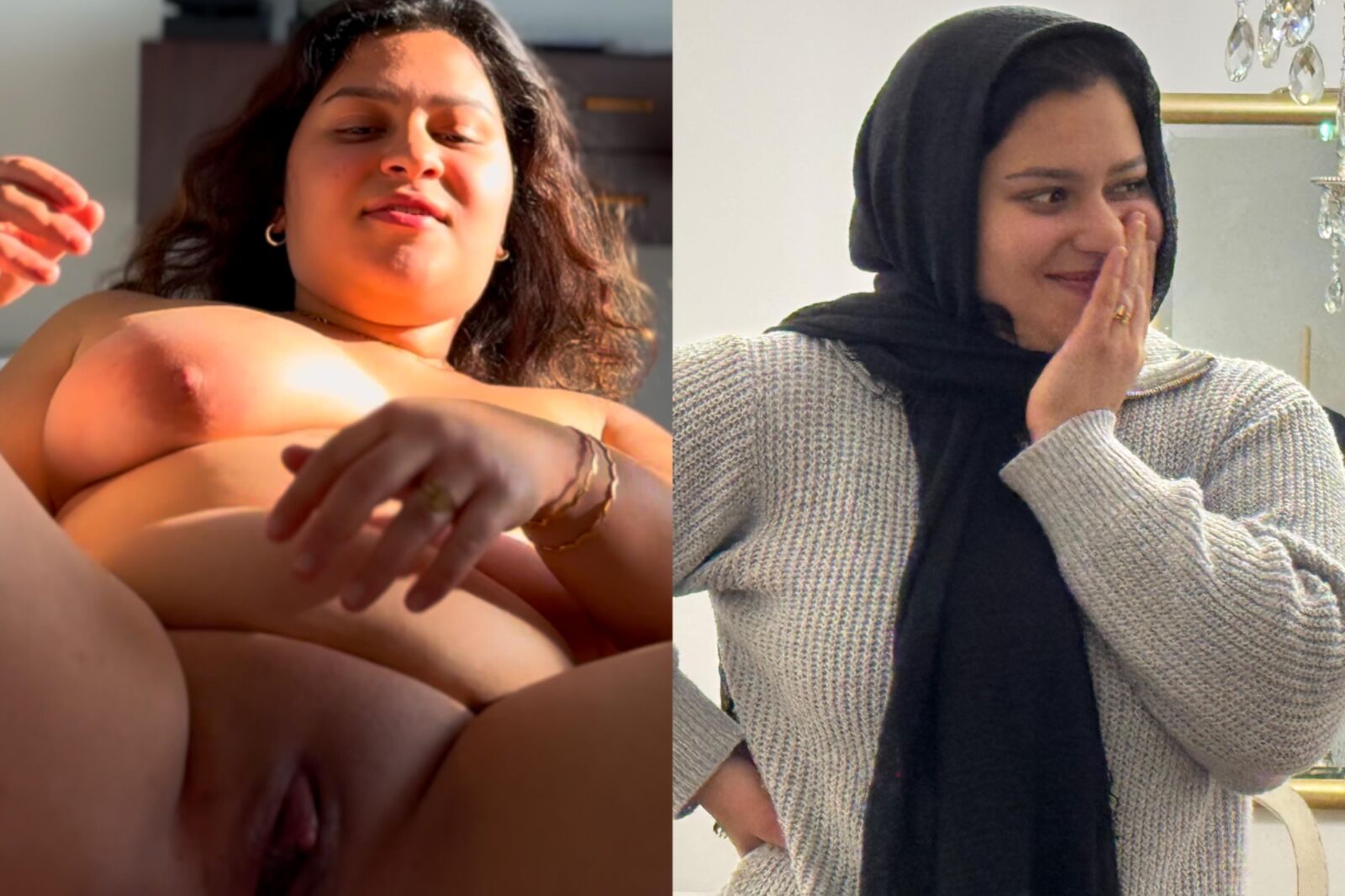 A verdadeira parte da esposa iraniana muçulmana persa Hijabi, Nasrin;