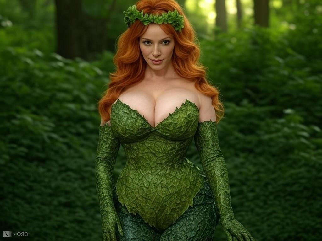 Christina Hendricks Poison Ivy actrice aux gros seins Grok Ai