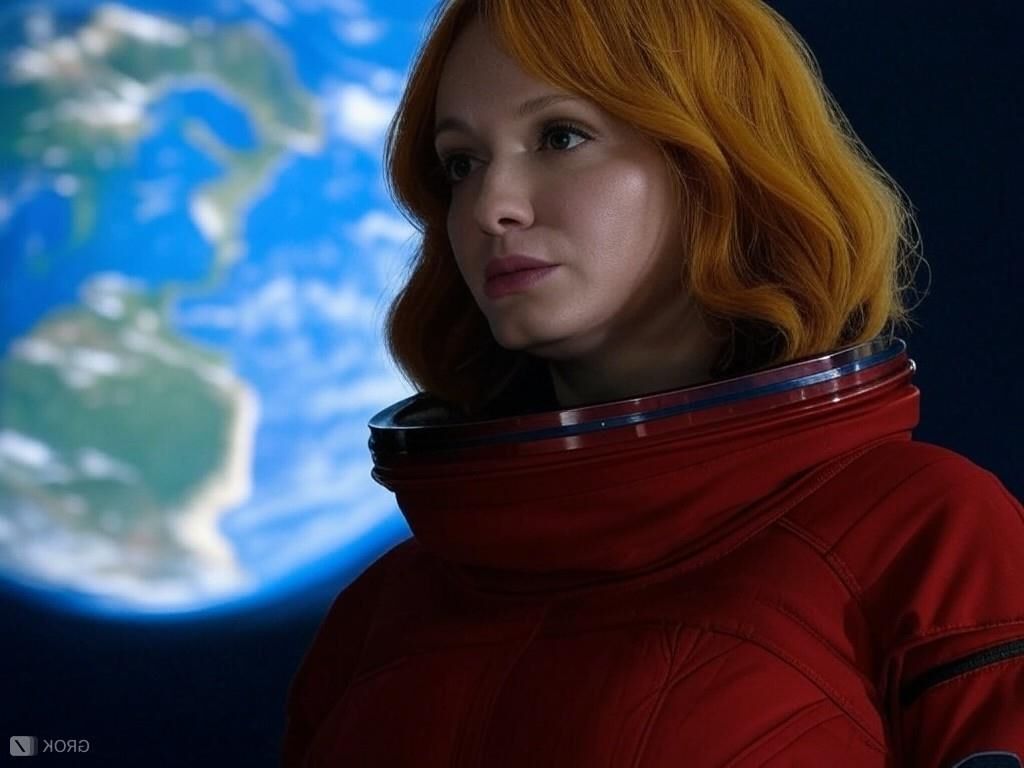 Christina Hendricks vollbusige Schauspielerin grok ai riesigen Titten Mix