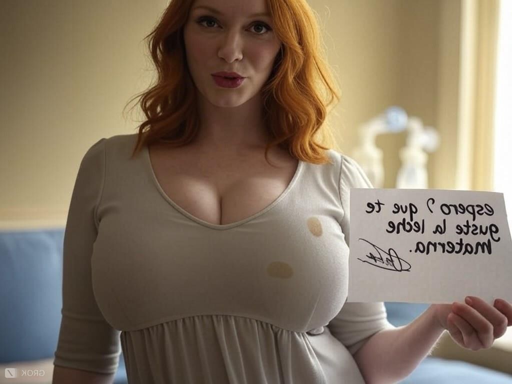 Christina Hendricks grok ai leche Milch Nachricht vollbusige Schauspielerin