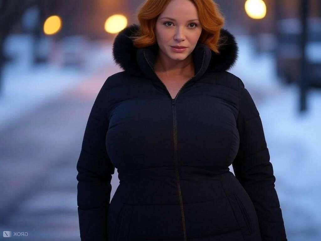 Christina hendricks tetona actriz grok ai mezcla de enormes tetas