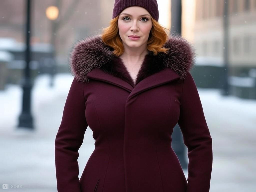 Christina hendricks tetona actriz grok ai mezcla de enormes tetas