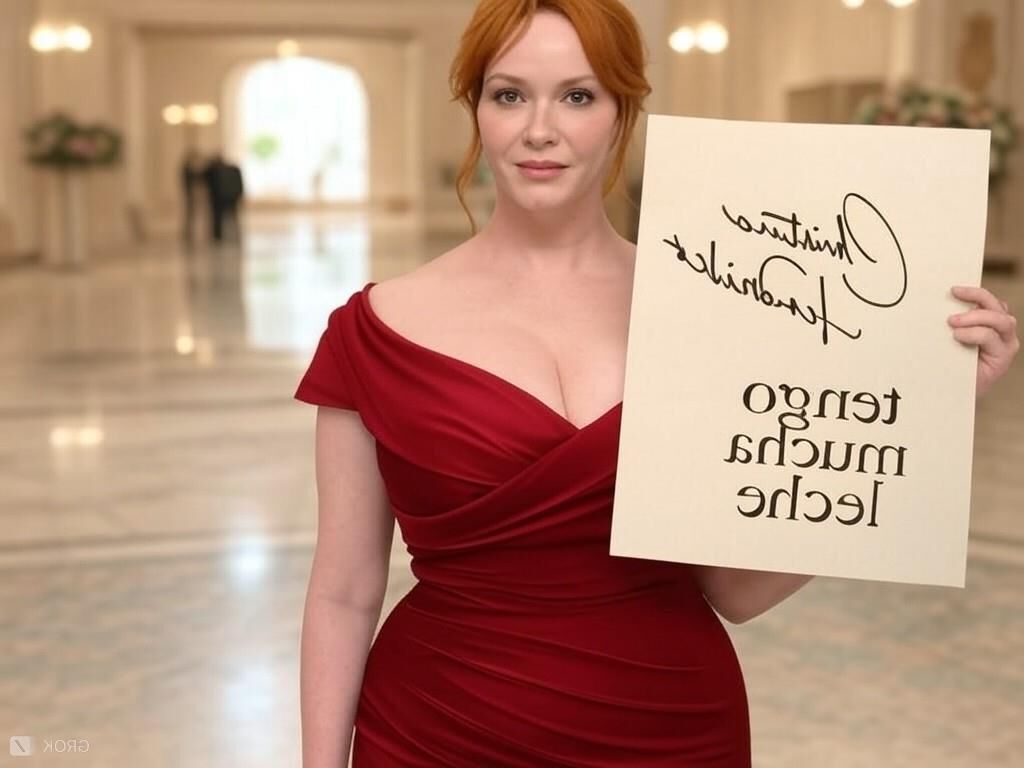 Christina Hendricks grok ai leche Milch Nachricht vollbusige Schauspielerin