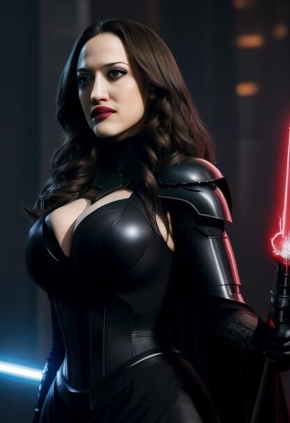 Kat Dennings Darth Star Wars Ai atriz peituda