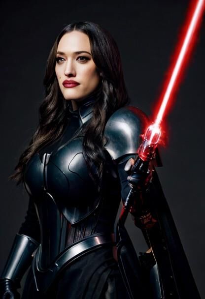 Kat Dennings Darth Star Wars Ai atriz peituda