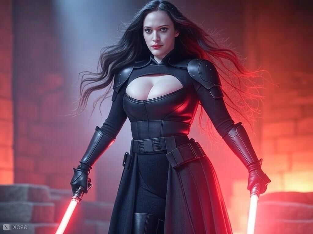 Kat Dennings Darth Star Wars Ai atriz peituda