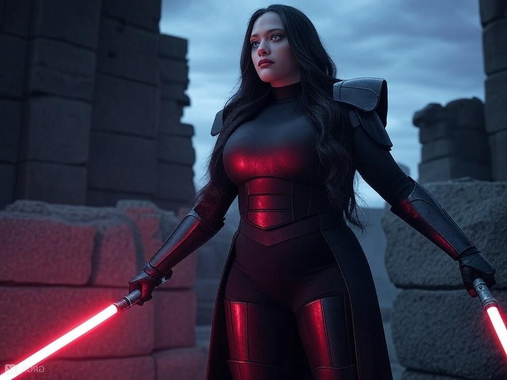 Kat Dennings Darth Star Wars Ai atriz peituda