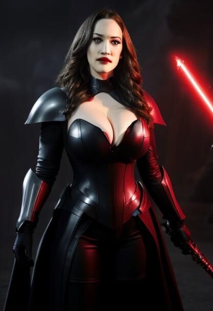 Kat Dennings Darth Star Wars Ai atriz peituda