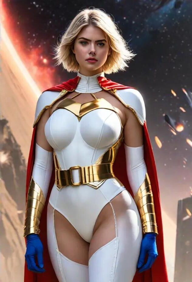 Kate Upton Power Girl Butel Schauspielerin AI Cosplay