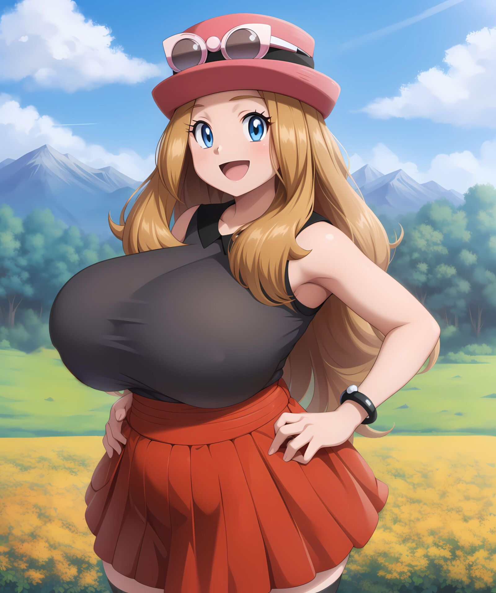 Serena Pokemon Trainer XY Busty Kalos Waifu Ai