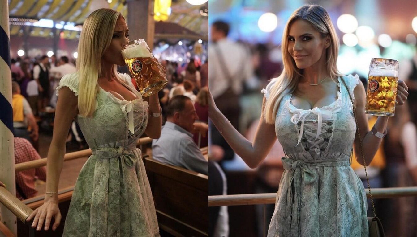 De gros seins dans une robe de robe serrée seins seins de branlette