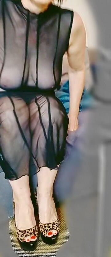 Tina Gilf Black Transparent Kleid Big Ass Big Titten