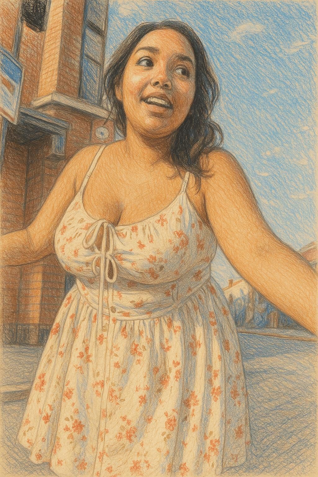 Illustrationen von vollbusigen Tops