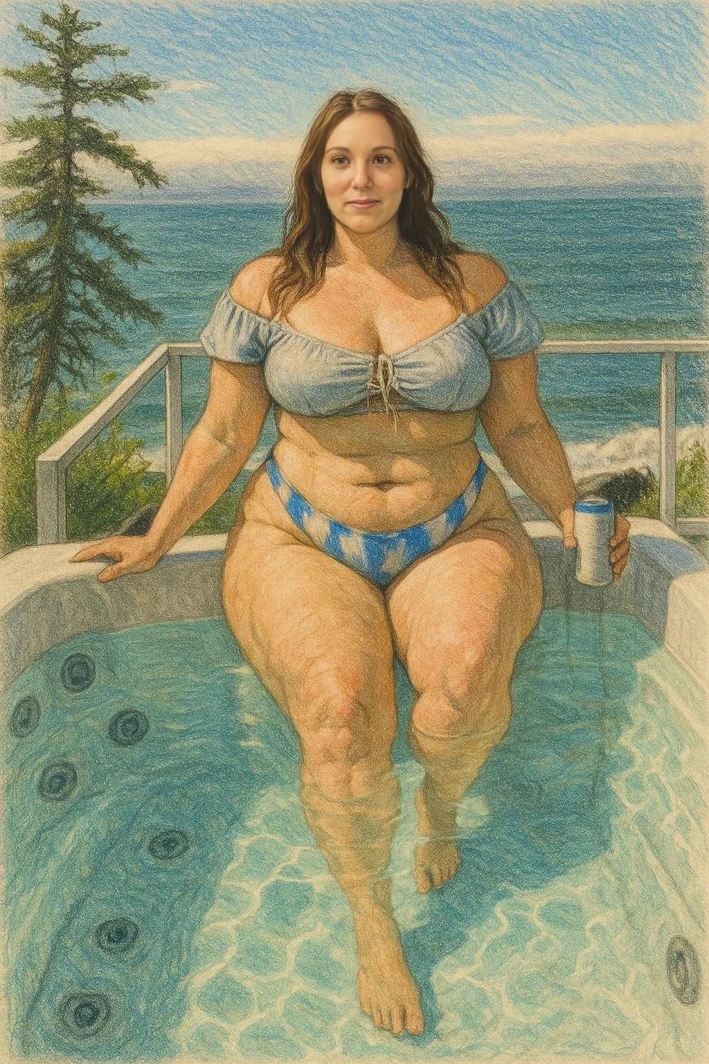Illustrationen von vollbusigen Tops