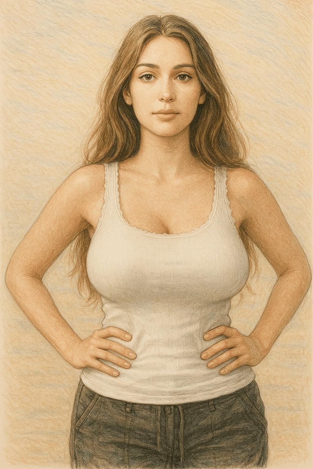 Illustrationen von vollbusigen Tops