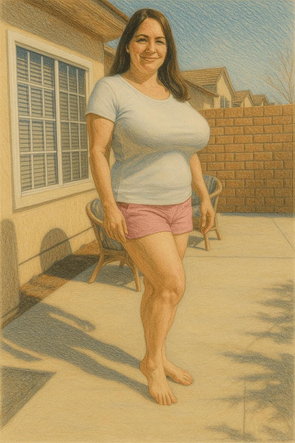 Illustrationen von vollbusigen Tops