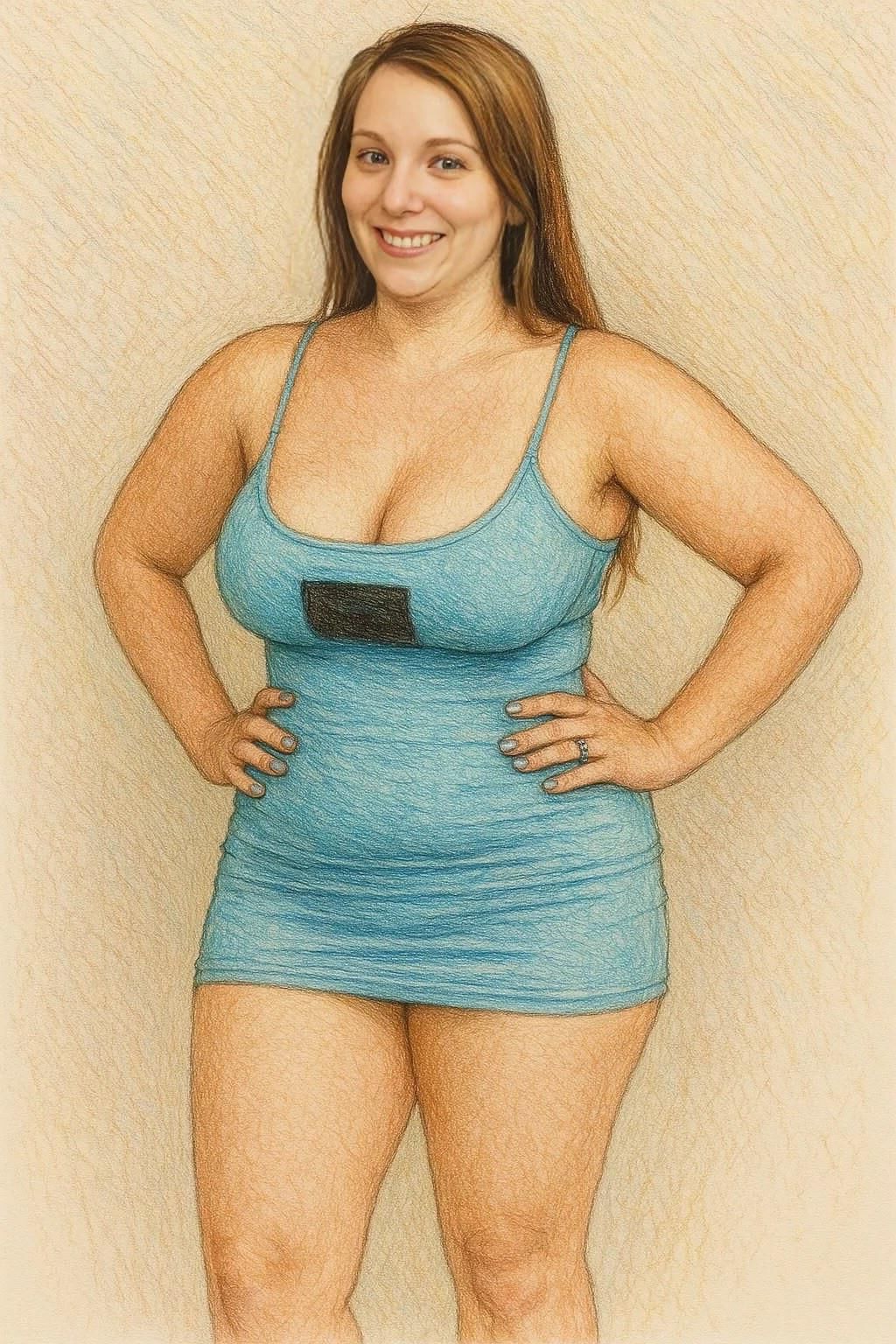 Illustrationen von vollbusigen Tops
