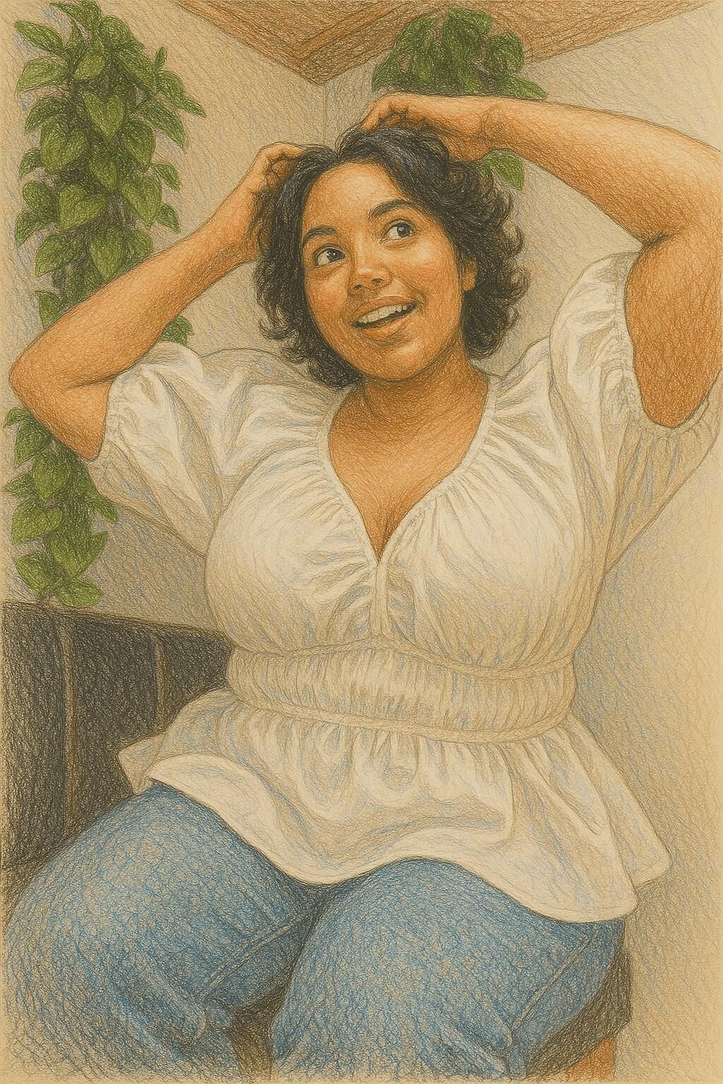 Illustrationen von vollbusigen Tops