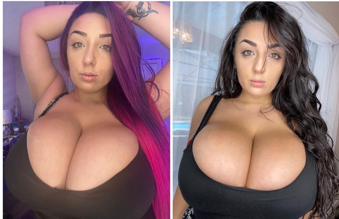 Portuguese slut with HUGE Tits loves showing them off