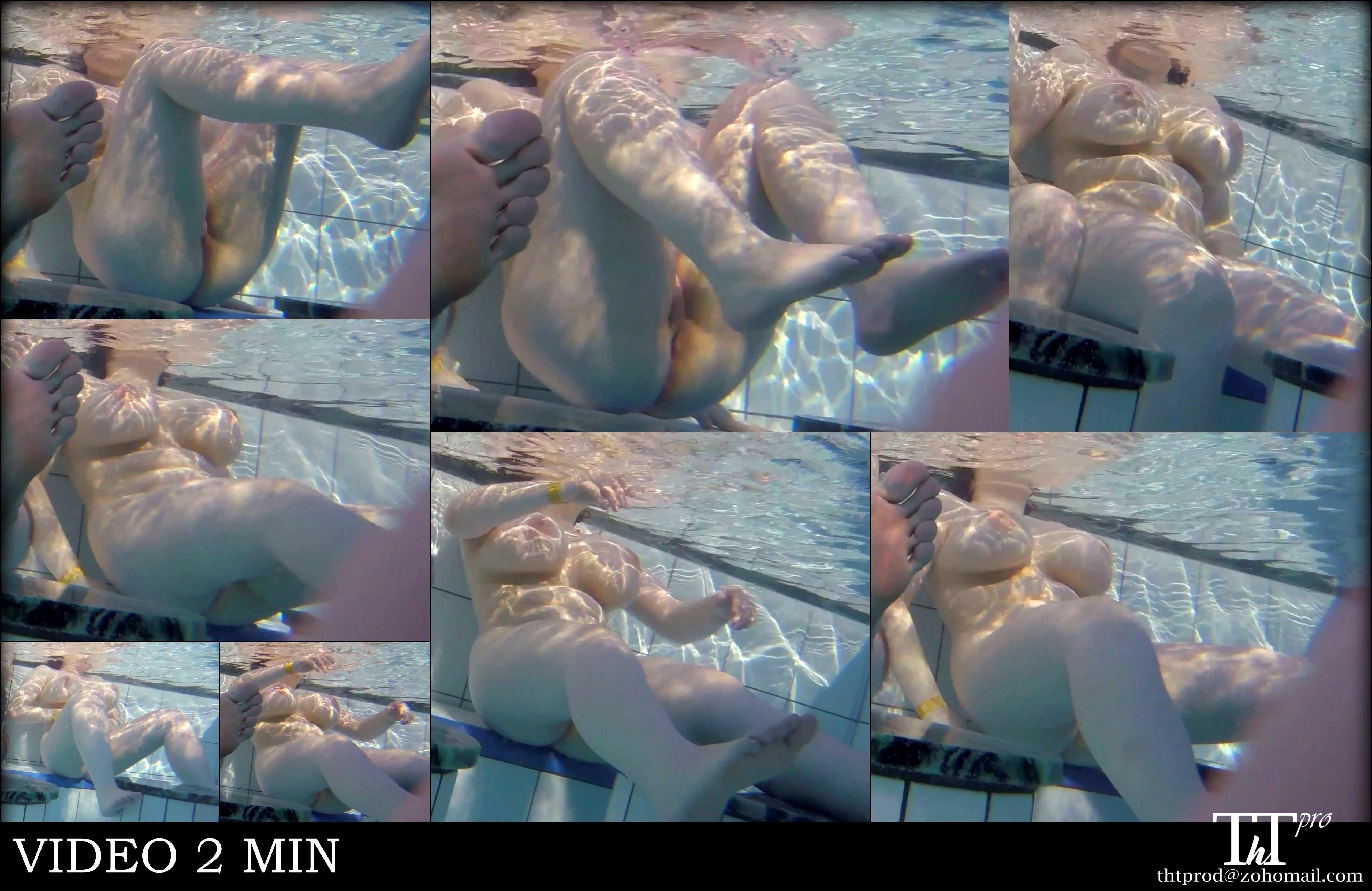 Nude BBWs in Pool underwater voyeur