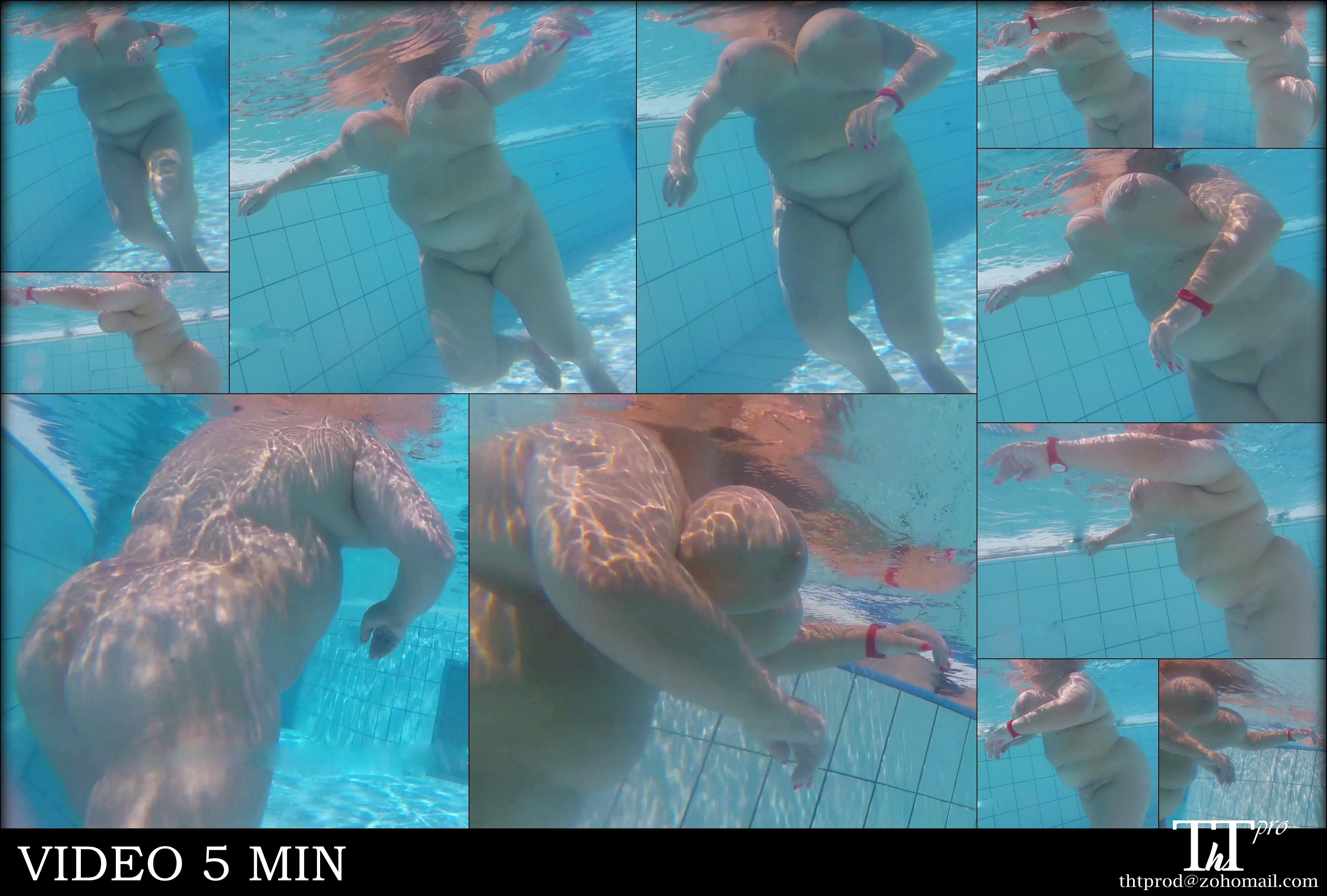 Nude BBWs in Pool underwater voyeur