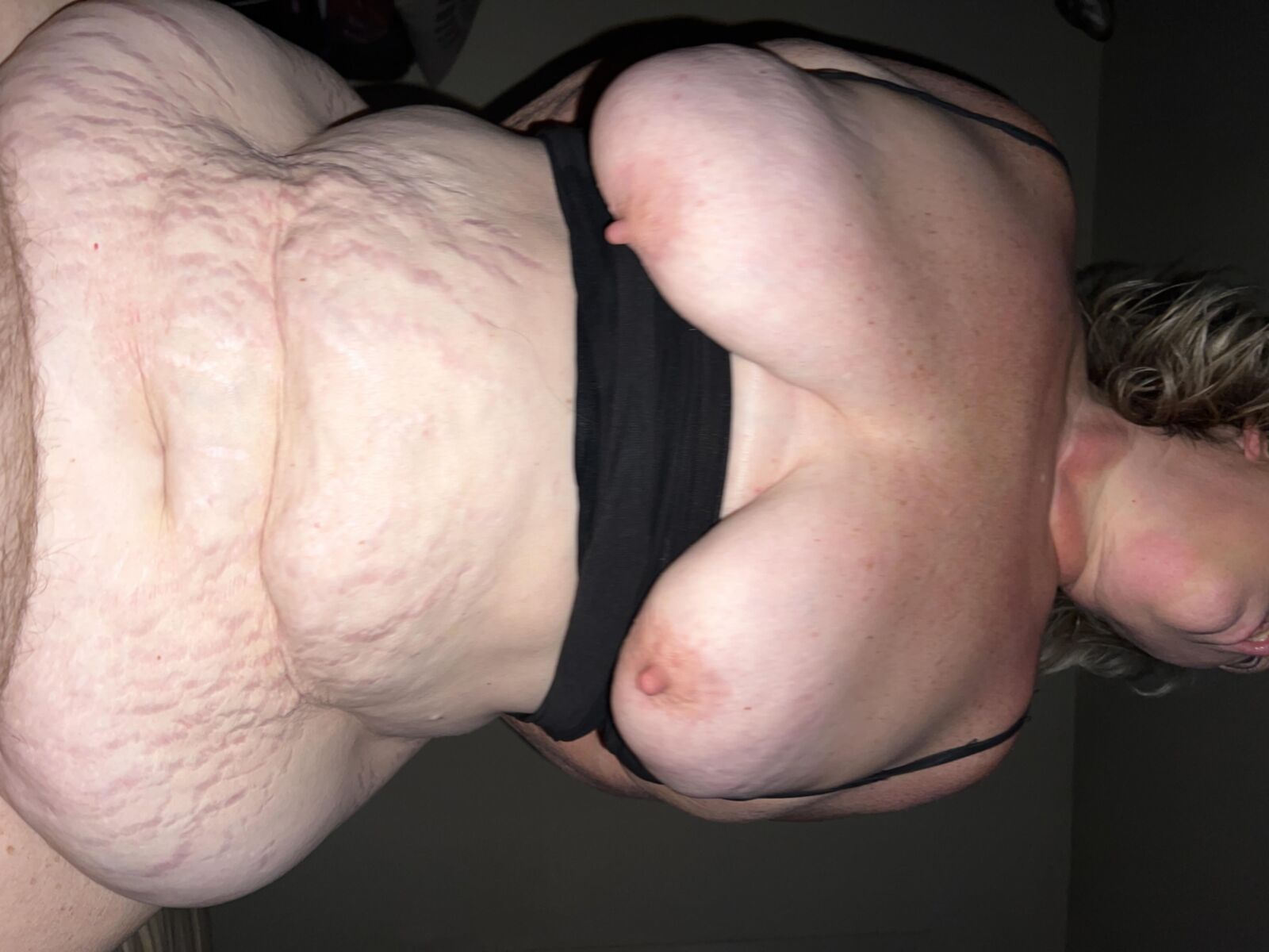 BBW wife's big tits and long nipples
